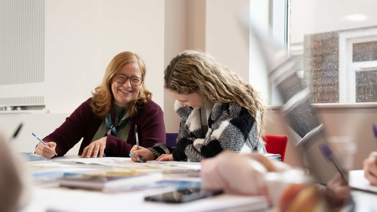 English students in classroom lecture